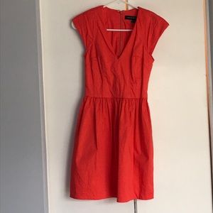 Orange deep v dress